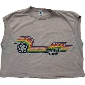 Vintage 1980's Walt Disney Epcot Center Sleeveless Cropped T-Shirt Tank